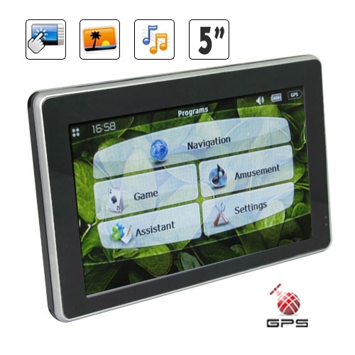 800 x 480 Resolution 5 Inch HD Touchscreen GPS Navigation and Multimedia Unit - Click Image to Close